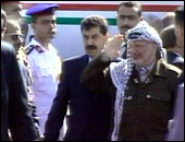 Palestinernes president Yasir Arafat ankom Egypt like før klokka 10 i formiddag. (Foto: EBU)